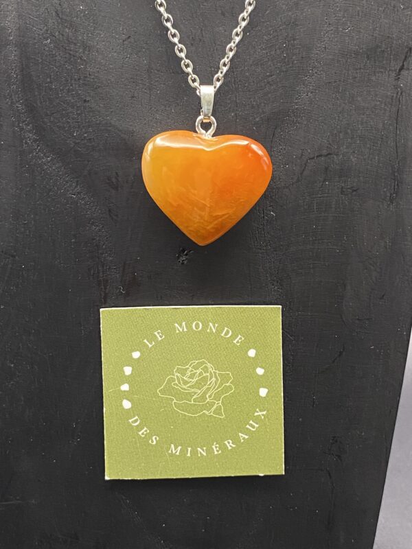 CORNALINE COEUR PENDENTIF